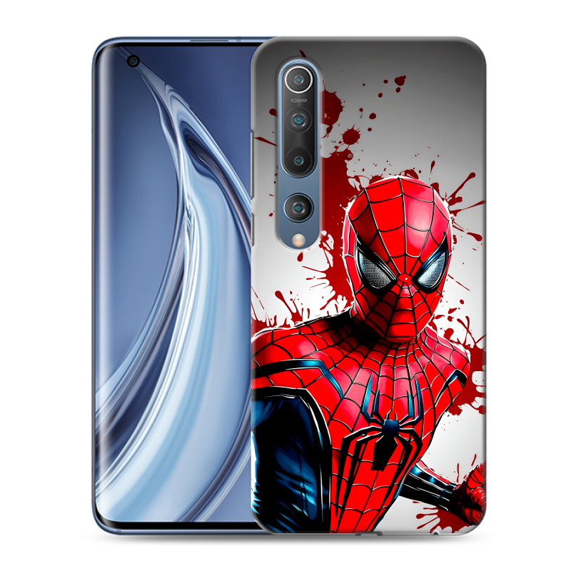 Пластиковый чехол на Xiaomi Mi 10 с принтом Spiderman Человек паук Пластиковый чехол на Xiaomi Mi 10 с принтом Spiderman Человек паук
