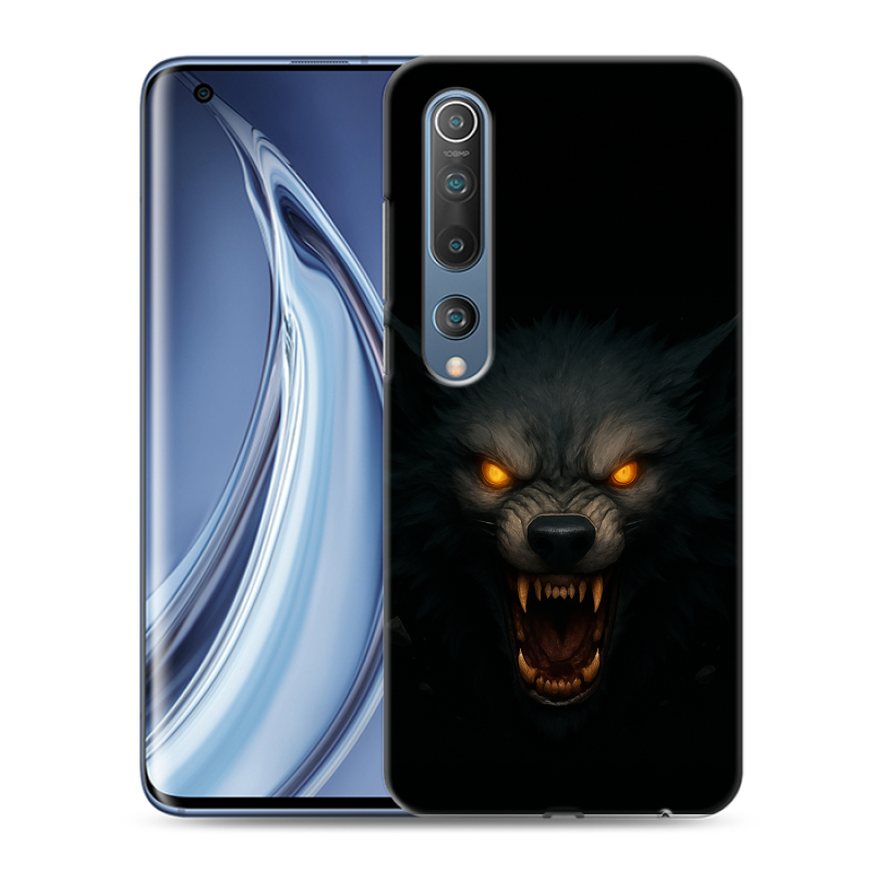 Силиконовый противоударный чехол на Xiaomi Mi 10 с принтом Волк Силиконовый противоударный чехол на Xiaomi Mi 10 с принтом Волк