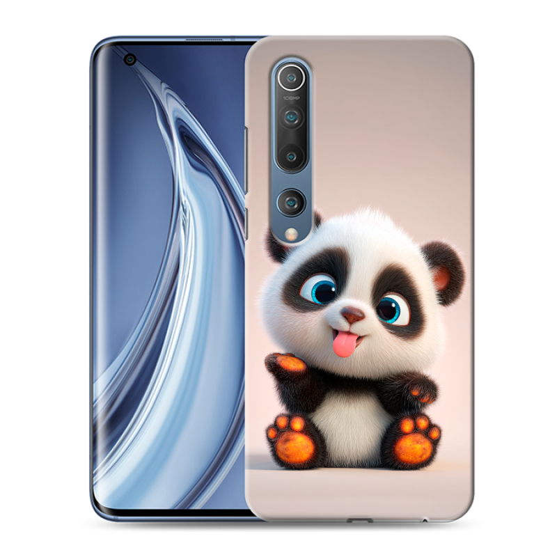 Силиконовый чехол на Xiaomi Mi 10 с принтом милая панда Силиконовый чехол на Xiaomi Mi 10 с принтом милая панда