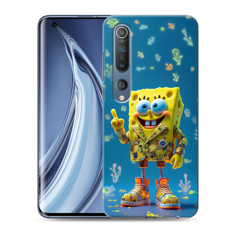 Силиконовый чехол на Xiaomi Mi 10 с принтом Спанч боб Спанчбоб Силиконовый чехол на Xiaomi Mi 10 с принтом Спанч боб Спанчбоб