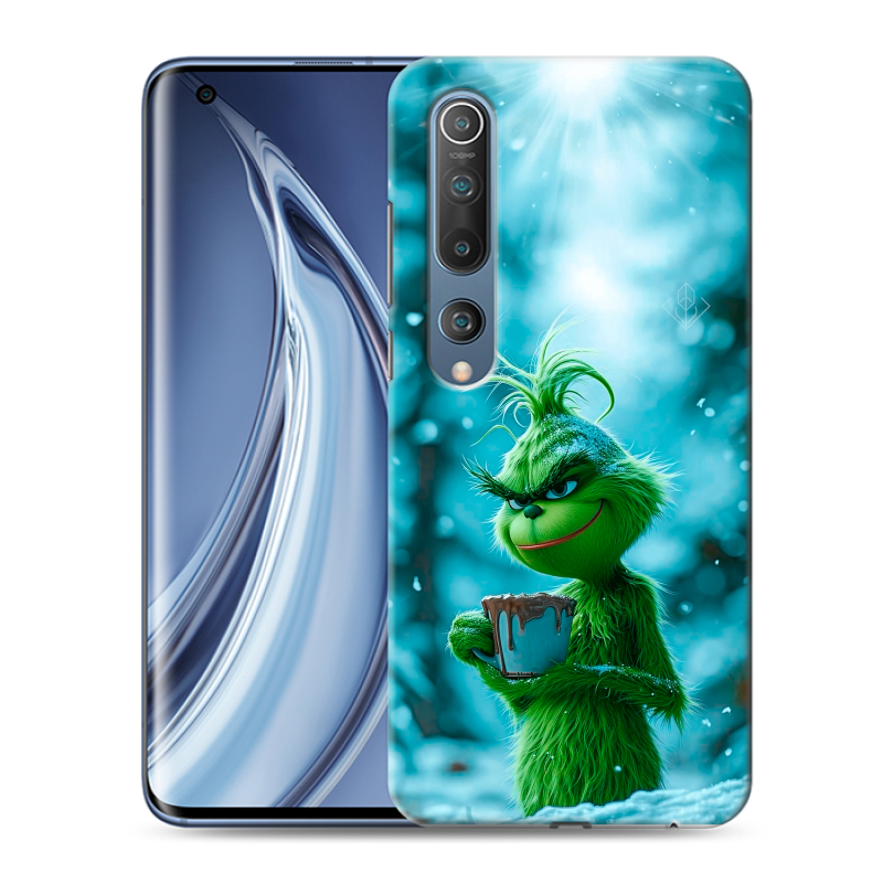 Пластиковый чехол на Xiaomi Mi 10 с принтом Новый год гринч Пластиковый чехол на Xiaomi Mi 10 с принтом Новый год гринч