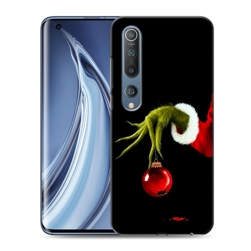 Силиконовый противоударный чехол на Xiaomi Mi 10 с принтом Новый год Гринч Силиконовый противоударный чехол на Xiaomi Mi 10 с принтом Новый год Гринч