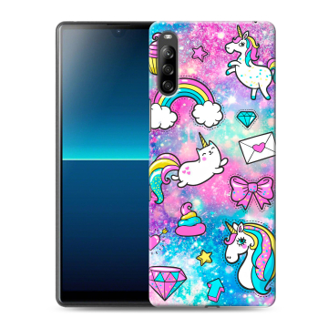 Силиконовый чехол на Sony Xperia L4 с принтом Единороги