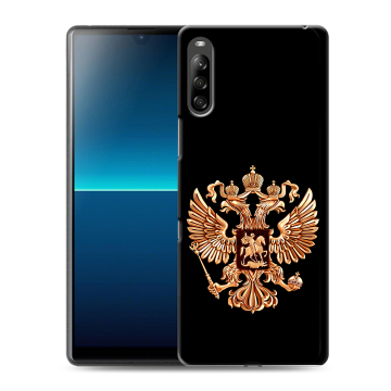 Силиконовый чехол на Sony Xperia L4 с принтом Герб России золотой Силиконовый чехол на Sony Xperia L4 с принтом Герб России золотой
