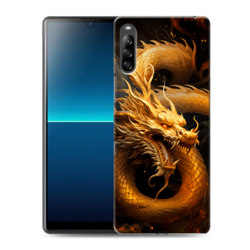 Силиконовый чехол на Sony Xperia L4 с принтом Золотой дракон Силиконовый чехол на Sony Xperia L4 с принтом Золотой дракон