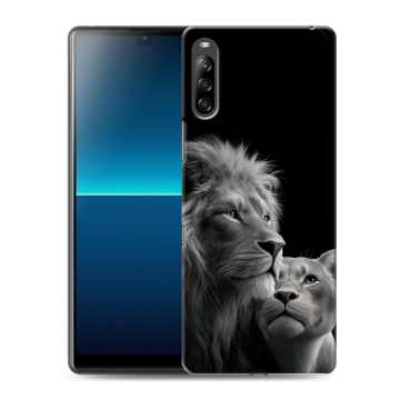 Силиконовый чехол на Sony Xperia L4 с принтом Лев кошки