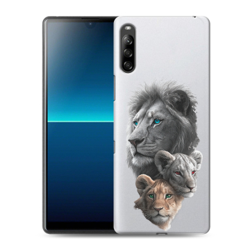 Силиконовый чехол на Sony Xperia L4 с принтом Львы