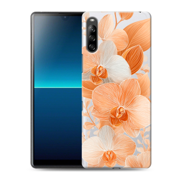 Силиконовый чехол на Sony Xperia L4 с принтом Бежевые цветы
