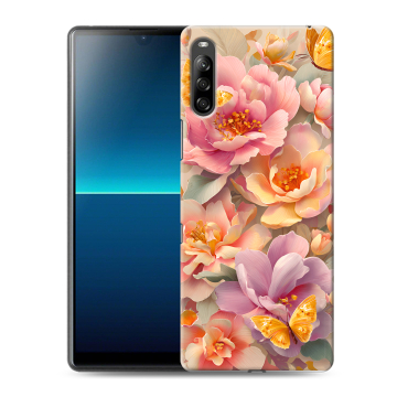 Силиконовый чехол на Sony Xperia L4 с принтом Цветы и бабочки