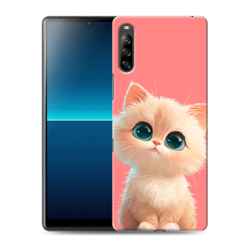 Силиконовый чехол на Sony Xperia L4 с принтом Розовый котенок
