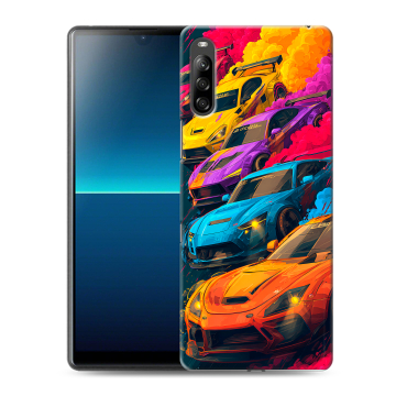 Силиконовый чехол на Sony Xperia L4 с принтом Тачки