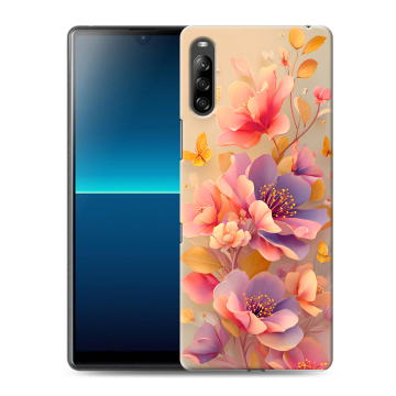 Силиконовый чехол на Sony Xperia L4 с принтом Цветы и бабочки