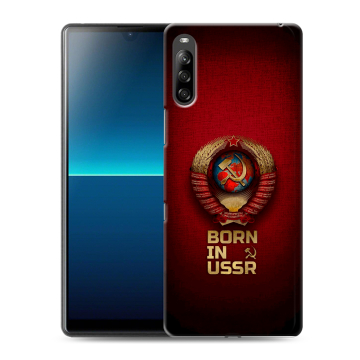 Силиконовый чехол на Sony Xperia L4 с принтом Флаг Герб СССР