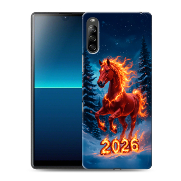 Силиконовый чехол на Sony Xperia L4 с принтом Новый год коня