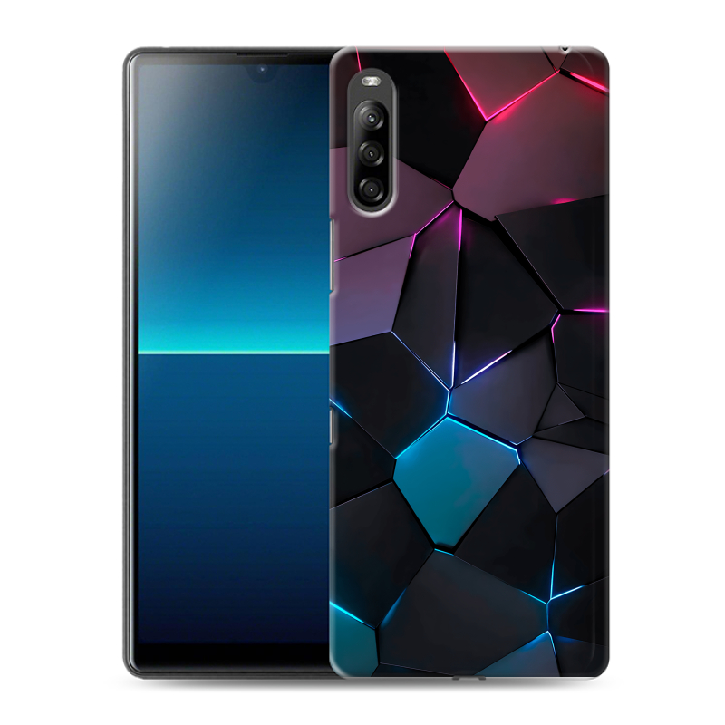 Силиконовый противоударный чехол на Sony Xperia L4 с принтом Геометрия неона Силиконовый противоударный чехол на Sony Xperia L4 с принтом Геометрия неона