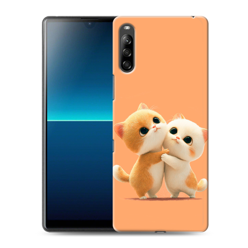 Силиконовый чехол на Sony Xperia L4 с принтом Милые котики Силиконовый чехол на Sony Xperia L4 с принтом Милые котики