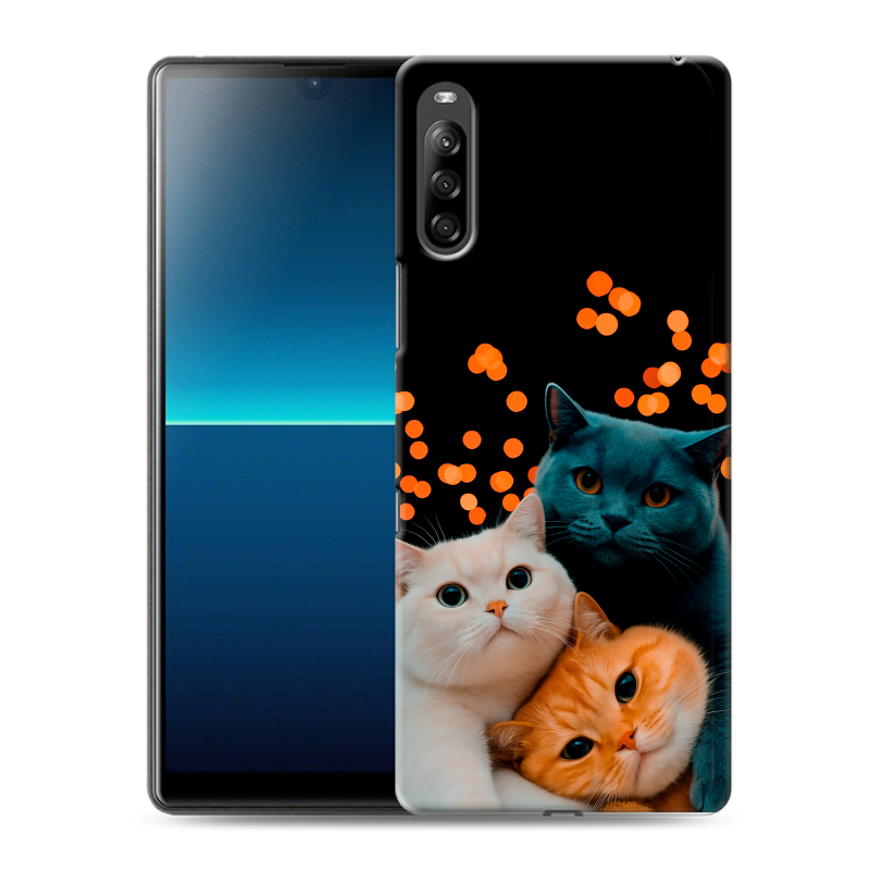 Силиконовый противоударный чехол на Sony Xperia L4 с принтом Кошки Силиконовый противоударный чехол на Sony Xperia L4 с принтом Кошки