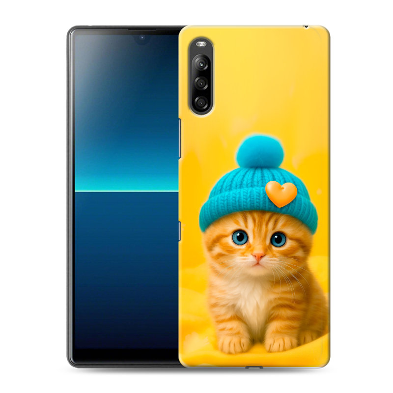 Силиконовый чехол на Sony Xperia L4 с принтом Котенок в шапке Силиконовый чехол на Sony Xperia L4 с принтом Котенок в шапке