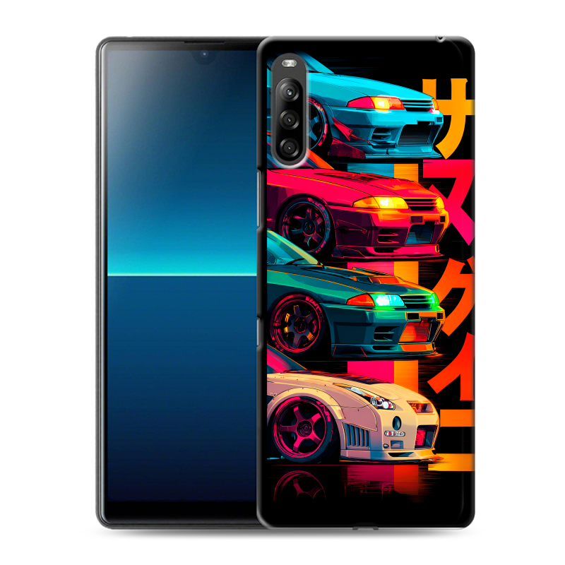 Силиконовый чехол на Sony Xperia L4 с принтом Гоночные машины Силиконовый чехол на Sony Xperia L4 с принтом Гоночные машины