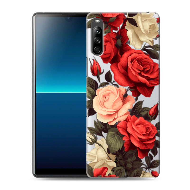 Силиконовый противоударный чехол на Sony Xperia L4 с принтом Розы Силиконовый противоударный чехол на Sony Xperia L4 с принтом Розы