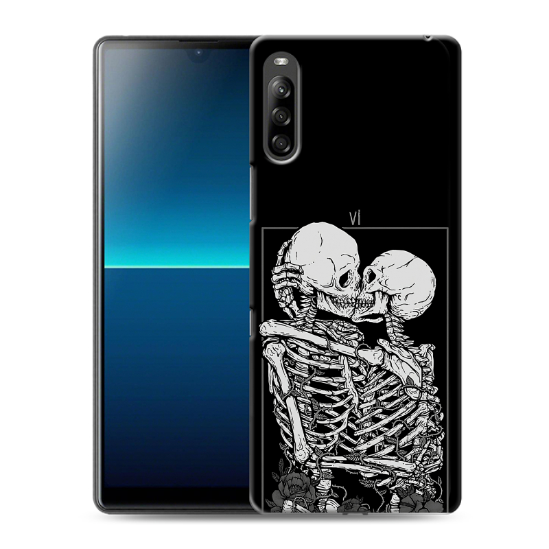 Силиконовый чехол на Sony Xperia L4 с принтом Поцелуй скелетов Силиконовый чехол на Sony Xperia L4 с принтом Поцелуй скелетов