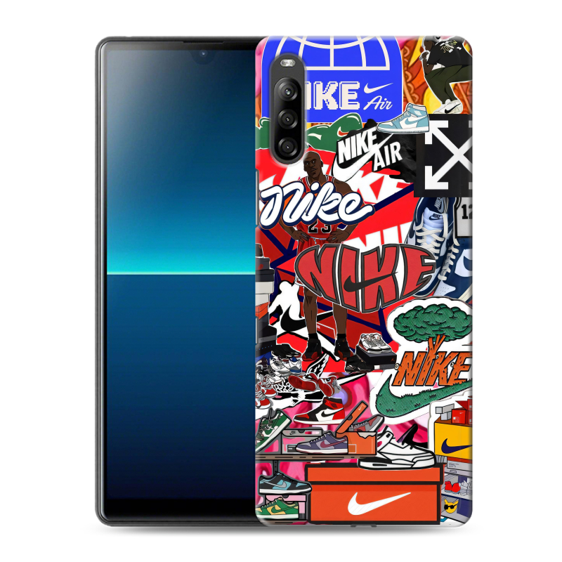Силиконовый чехол на Sony Xperia L4 с принтом Найк Nike яркий Силиконовый чехол на Sony Xperia L4 с принтом Найк Nike яркий