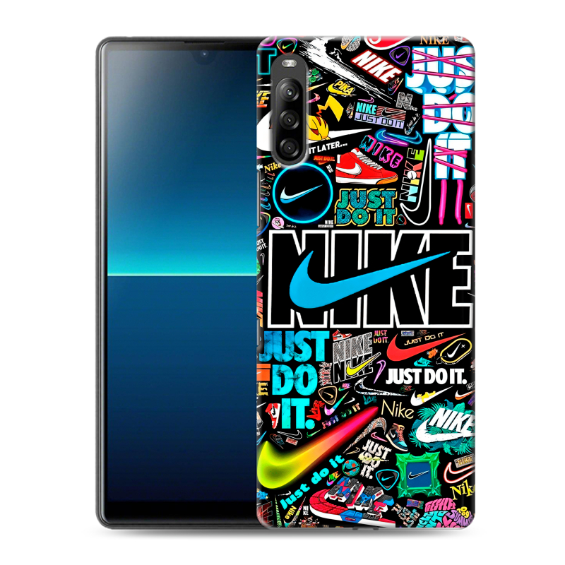 Силиконовый чехол на Sony Xperia L4 с принтом найк nike черный Силиконовый чехол на Sony Xperia L4 с принтом найк nike черный