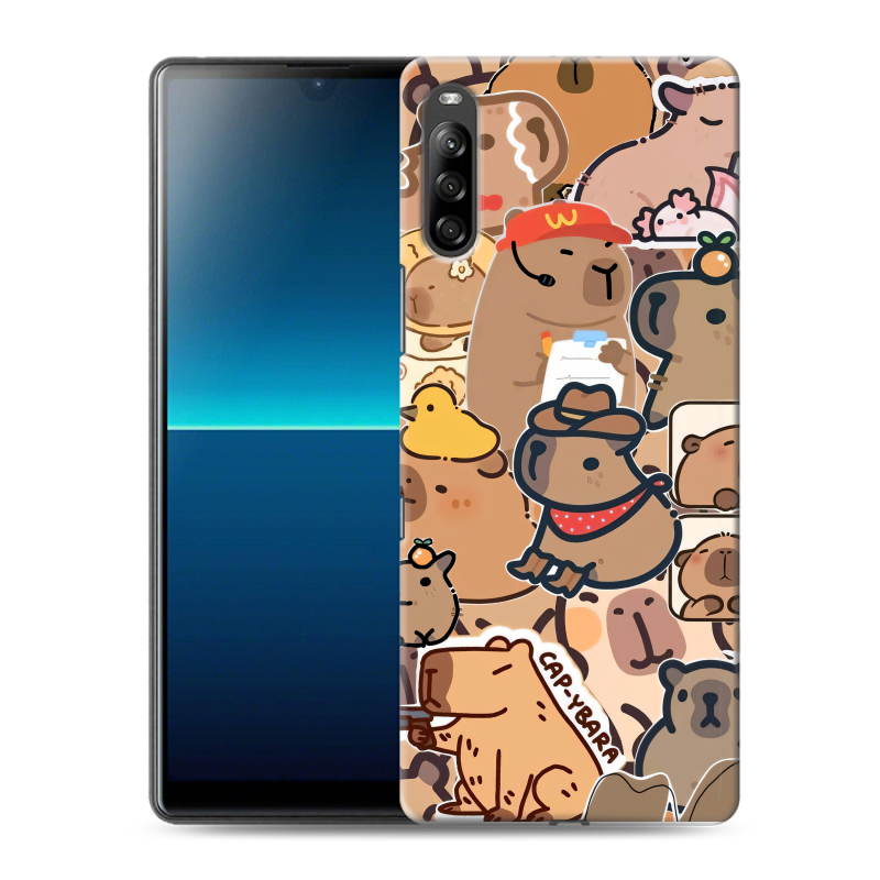 Силиконовый чехол на Sony Xperia L4 с принтом капибара Силиконовый чехол на Sony Xperia L4 с принтом капибара