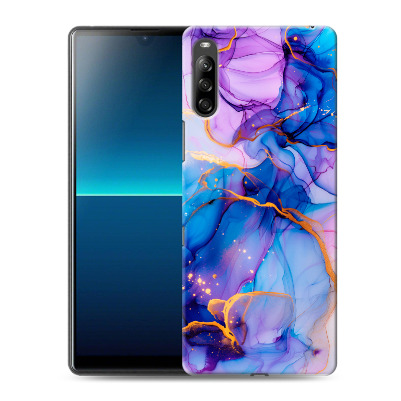 Силиконовый чехол на Sony Xperia L4 с принтом синий мрамор Силиконовый чехол на Sony Xperia L4 с принтом синий мрамор