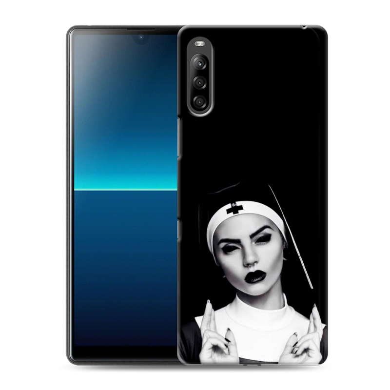 Силиконовый чехол на Sony Xperia L4 с принтом монашка Силиконовый чехол на Sony Xperia L4 с принтом монашка