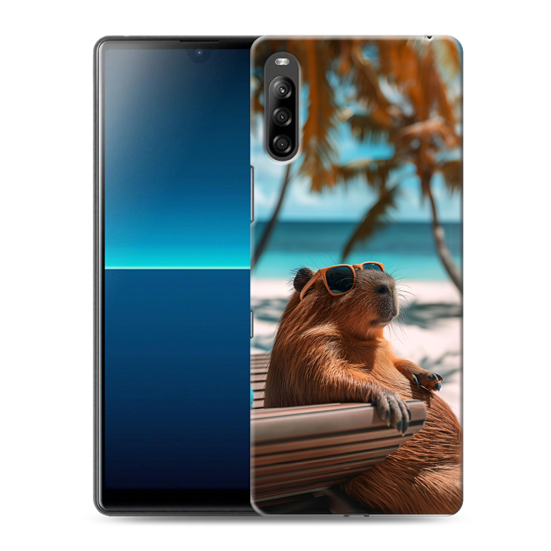 Силиконовый чехол на Sony Xperia L4 с принтом Капибара Силиконовый чехол на Sony Xperia L4 с принтом Капибара