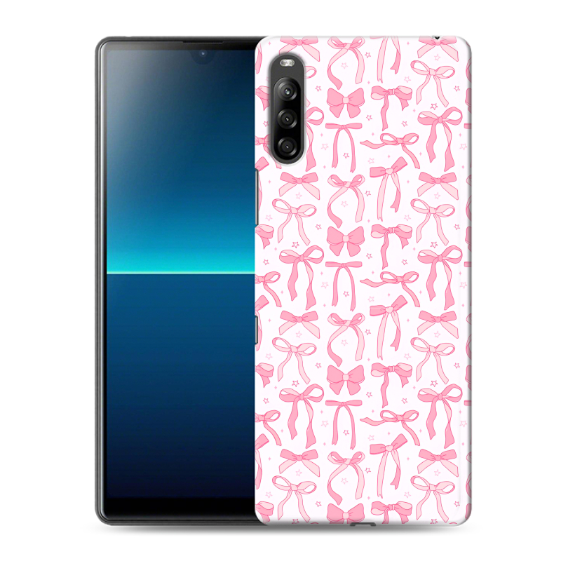 Силиконовый чехол на Sony Xperia L4 с принтом Розовые бантики Силиконовый чехол на Sony Xperia L4 с принтом Розовые бантики