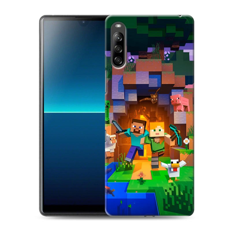 Силиконовый противоударный чехол на Sony Xperia L4 с принтом Майнкрафт Minecraft Силиконовый противоударный чехол на Sony Xperia L4 с принтом Майнкрафт Minecraft