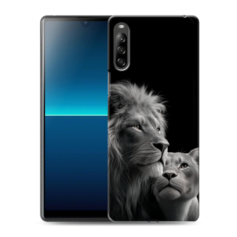 Силиконовый чехол на Sony Xperia L4 с принтом Лев кошки Силиконовый чехол на Sony Xperia L4 с принтом Лев кошки