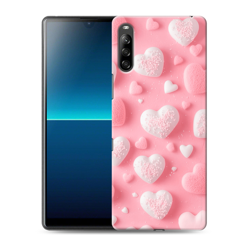 Силиконовый противоударный чехол на Sony Xperia L4 с принтом Сердечки Силиконовый противоударный чехол на Sony Xperia L4 с принтом Сердечки