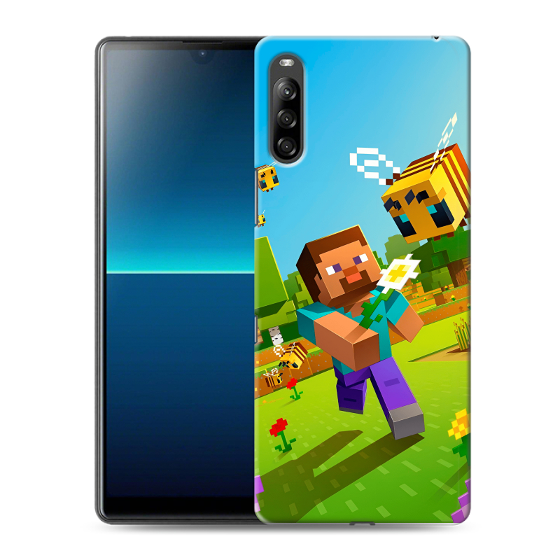 Силиконовый противоударный чехол на Sony Xperia L4 с принтом Майнкрафт Minecraft Силиконовый противоударный чехол на Sony Xperia L4 с принтом Майнкрафт Minecraft