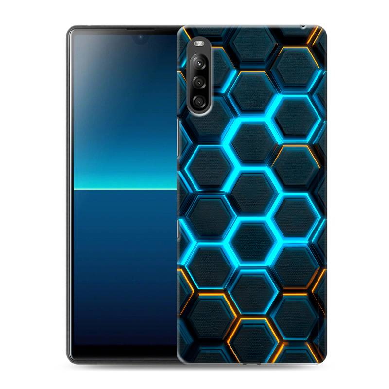 Силиконовый чехол на Sony Xperia L4 с принтом Неоновые соты Силиконовый чехол на Sony Xperia L4 с принтом Неоновые соты