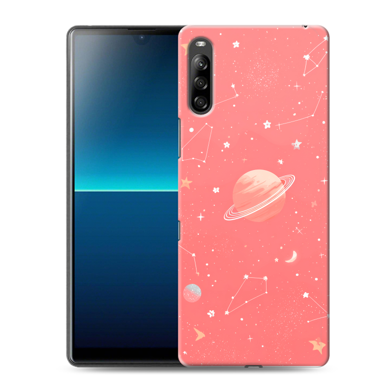 Силиконовый чехол на Sony Xperia L4 с принтом Розовый космос Силиконовый чехол на Sony Xperia L4 с принтом Розовый космос