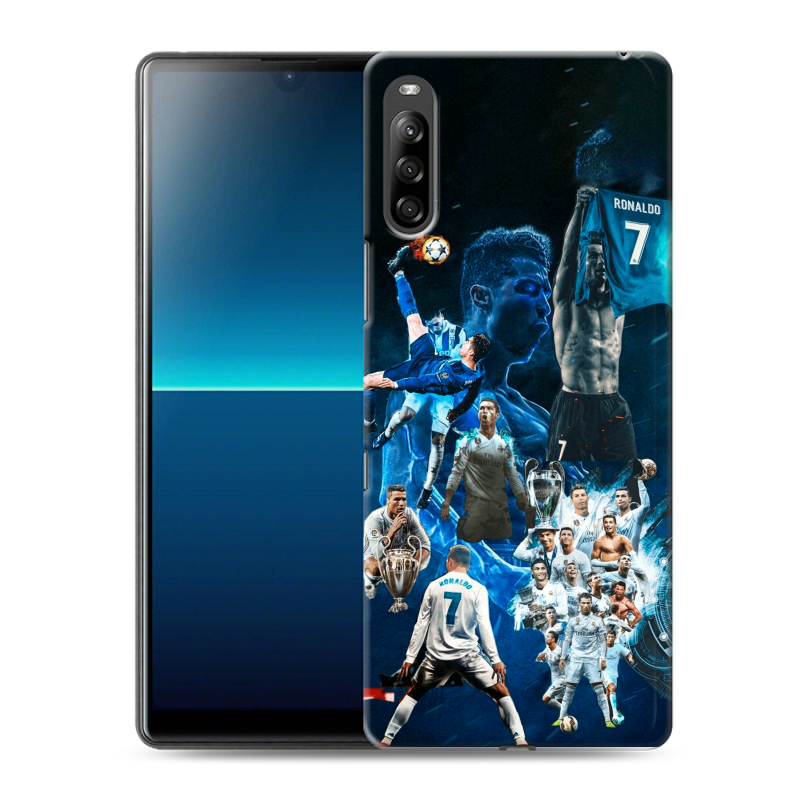 Силиконовый противоударный чехол на Sony Xperia L4 с принтом Реал Роналдо Силиконовый противоударный чехол на Sony Xperia L4 с принтом Реал Роналдо