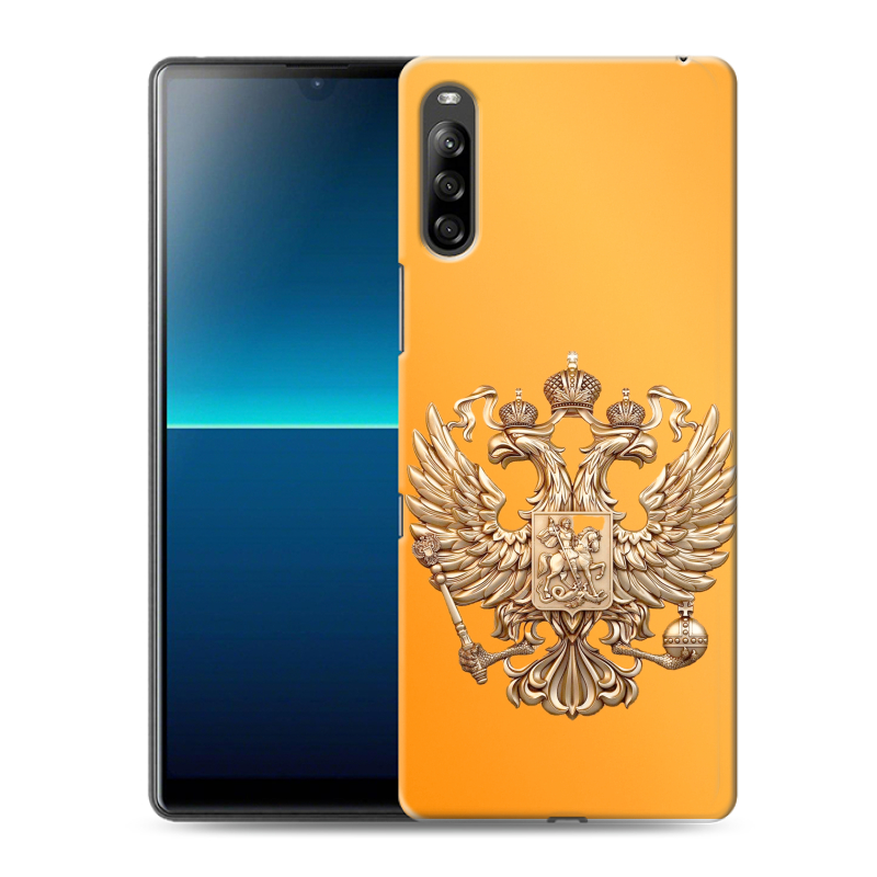 Силиконовый чехол на Sony Xperia L4 с принтом Герб Флаг России Силиконовый чехол на Sony Xperia L4 с принтом Герб Флаг России