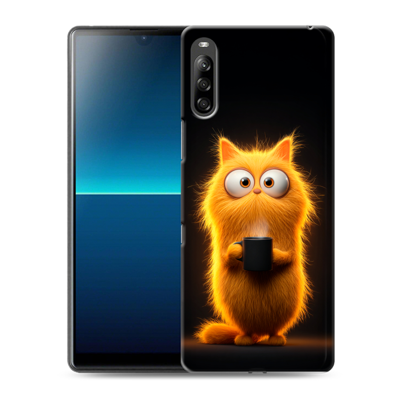 Силиконовый чехол на Sony Xperia L4 с принтом Смешной кот Силиконовый чехол на Sony Xperia L4 с принтом Смешной кот