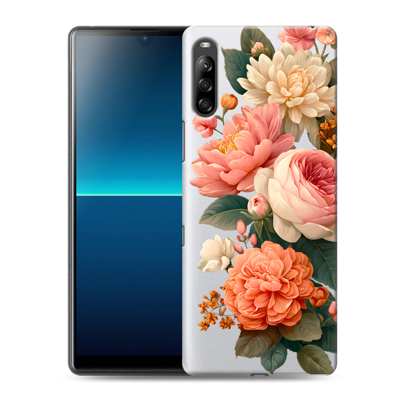Силиконовый противоударный чехол на Sony Xperia L4 с принтом цветы Силиконовый противоударный чехол на Sony Xperia L4 с принтом цветы