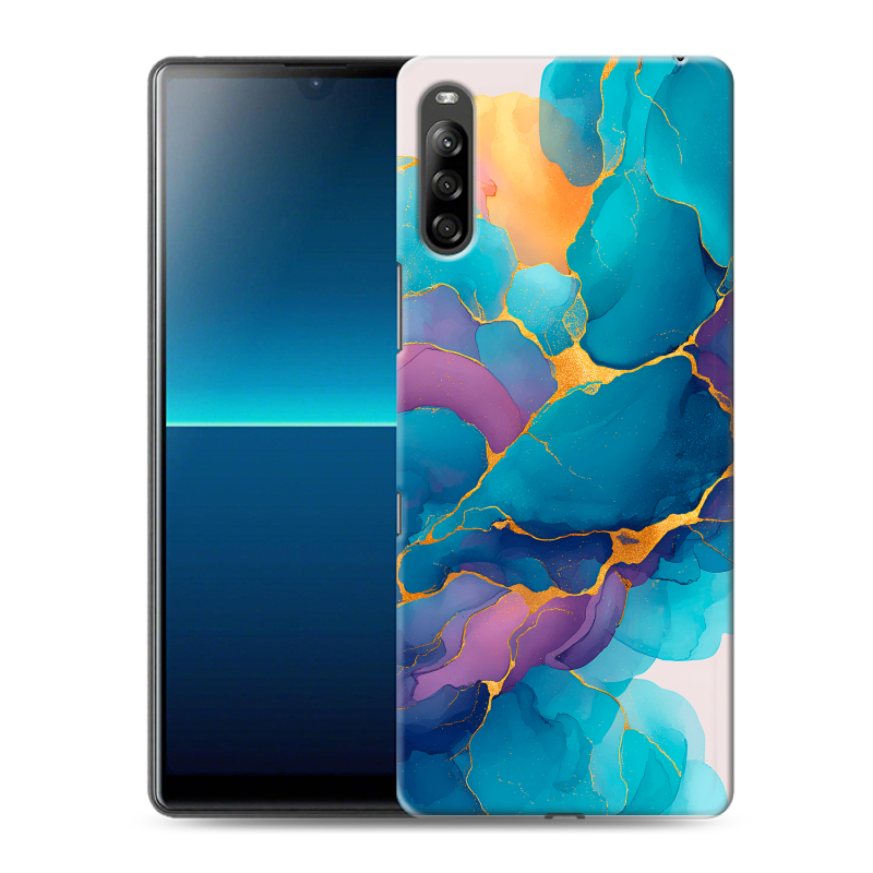 Силиконовый чехол на Sony Xperia L4 с принтом Мрамор блестки Силиконовый чехол на Sony Xperia L4 с принтом Мрамор блестки