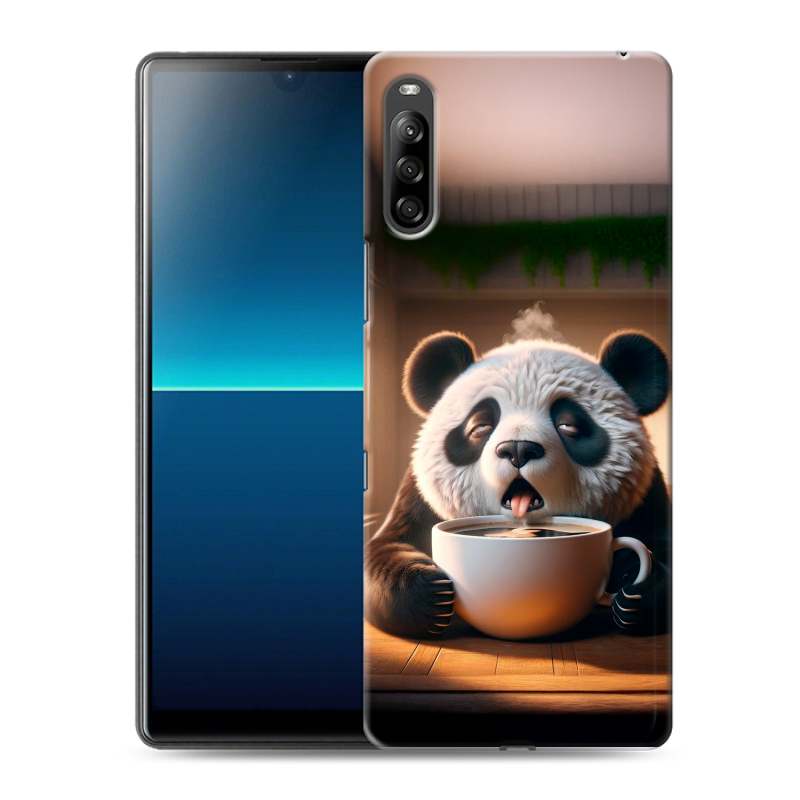 Силиконовый противоударный чехол на Sony Xperia L4 с принтом смешная панда Силиконовый противоударный чехол на Sony Xperia L4 с принтом смешная панда