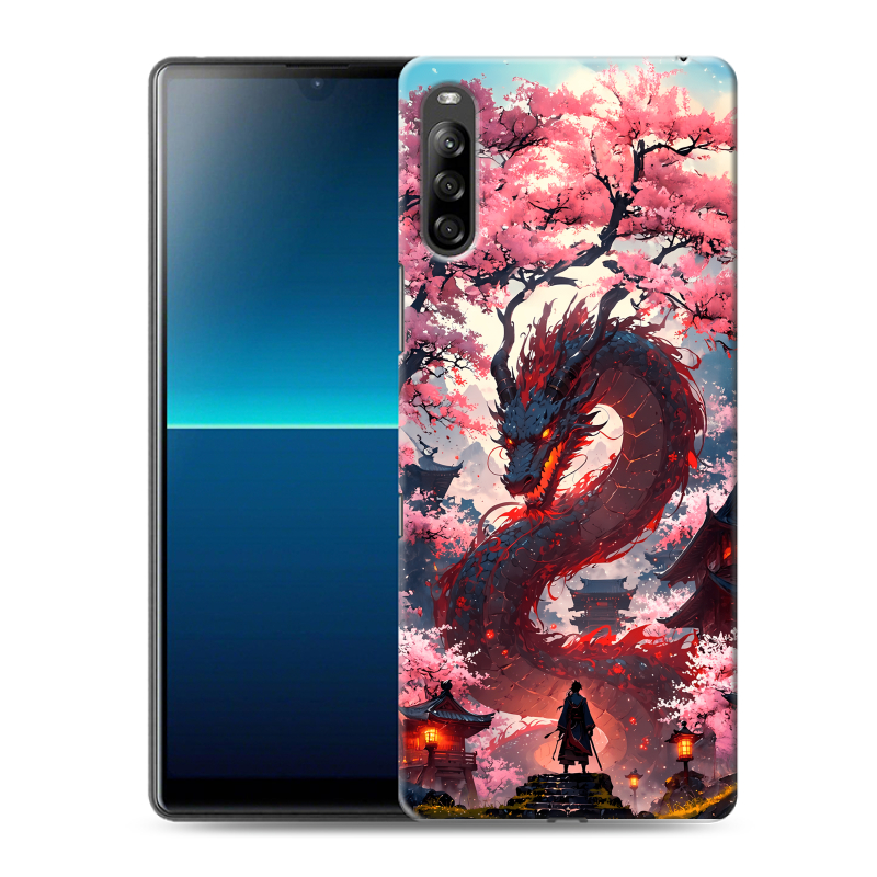 Силиконовый чехол на Sony Xperia L4 с принтом Дракон Японский Силиконовый чехол на Sony Xperia L4 с принтом Дракон Японский