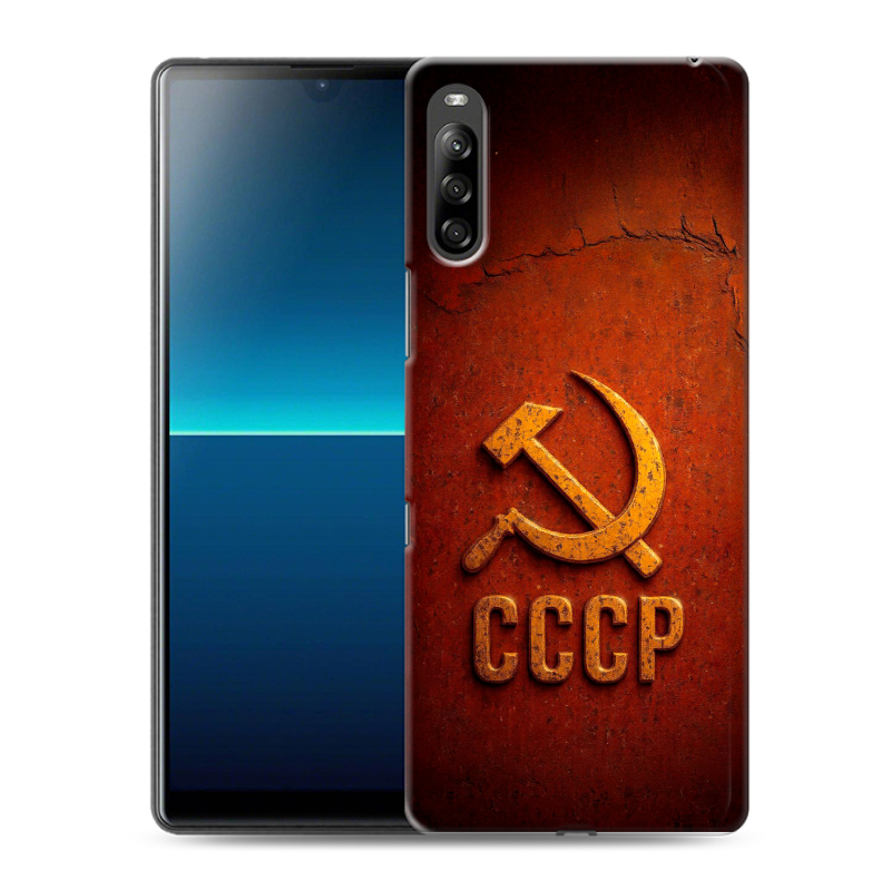 Силиконовый чехол на Sony Xperia L4 с принтом Флаг Герб СССР Силиконовый чехол на Sony Xperia L4 с принтом Флаг Герб СССР