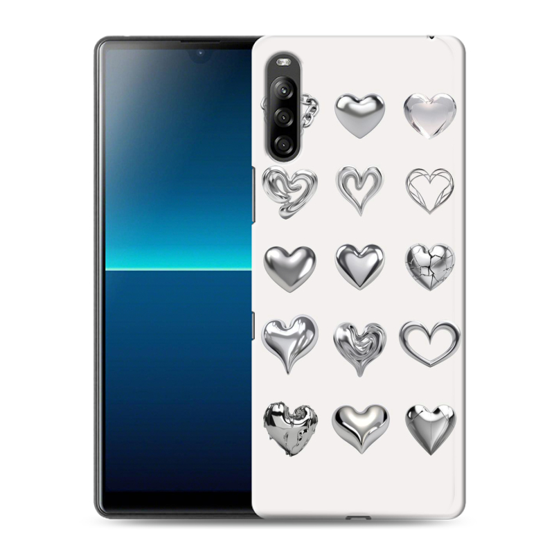 Силиконовый противоударный чехол на Sony Xperia L4 с принтом Y2K сердечки Силиконовый противоударный чехол на Sony Xperia L4 с принтом Y2K сердечки