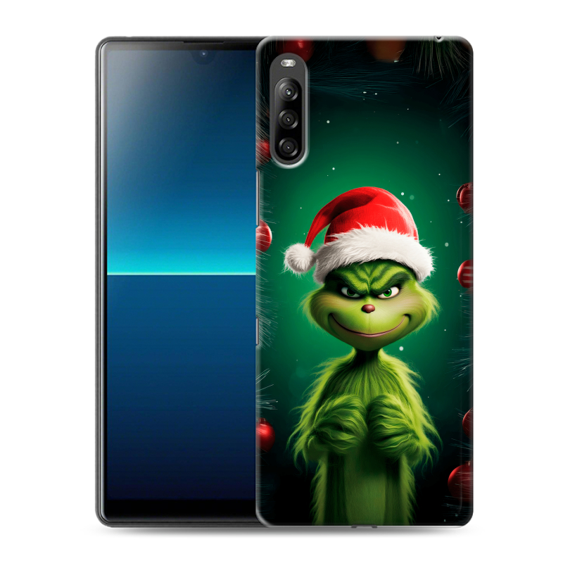 Силиконовый чехол на Sony Xperia L4 с принтом Гринч Новый год Рождество Силиконовый чехол на Sony Xperia L4 с принтом Гринч Новый год Рождество