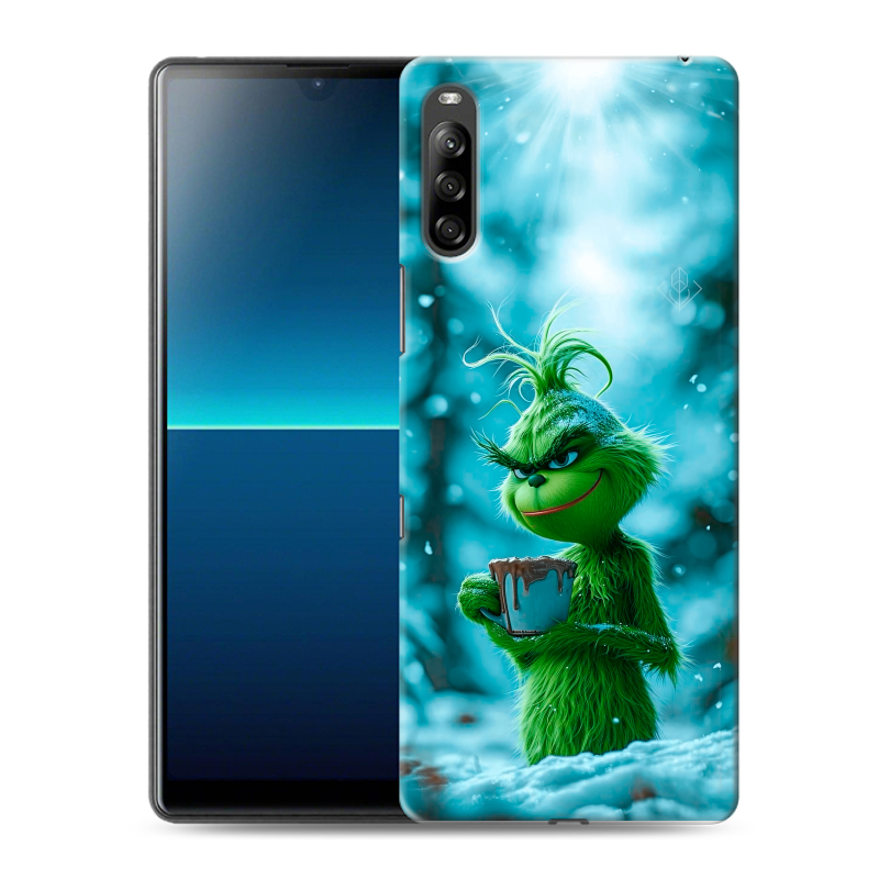 Силиконовый противоударный чехол на Sony Xperia L4 с принтом Новый год гринч Силиконовый противоударный чехол на Sony Xperia L4 с принтом Новый год гринч