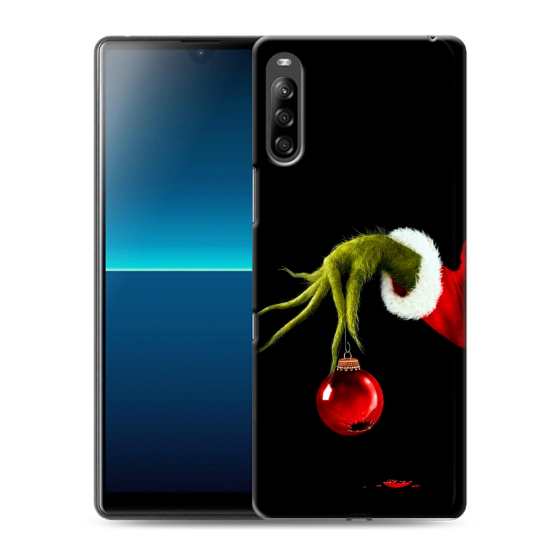 Силиконовый противоударный чехол на Sony Xperia L4 с принтом Новый год Гринч Силиконовый противоударный чехол на Sony Xperia L4 с принтом Новый год Гринч